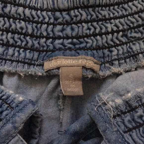 Charlotte Russe Off-the-shoulder Denim Blouse - Picture 3 of 5